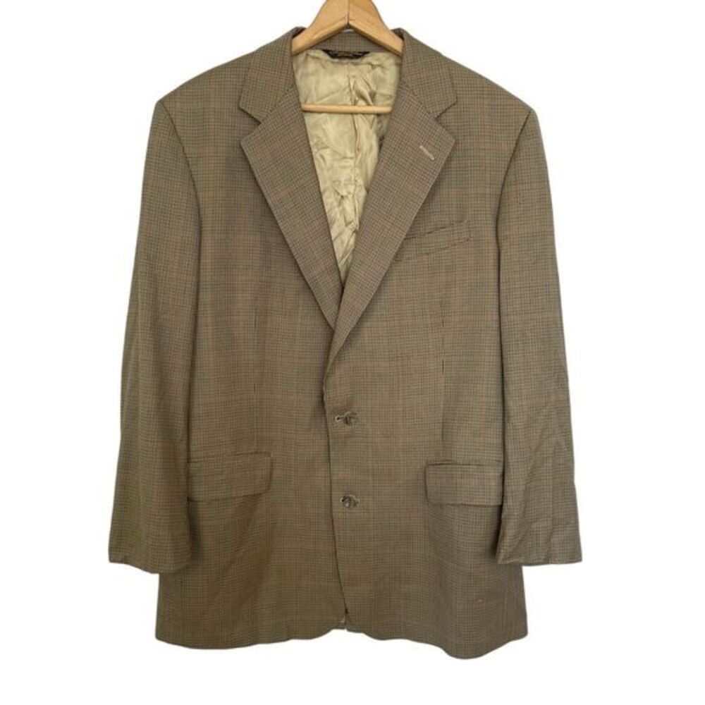Vintage Brooks Brothers Wool Plaid Sport‎ Coat Blazer Classic Business Mens 48